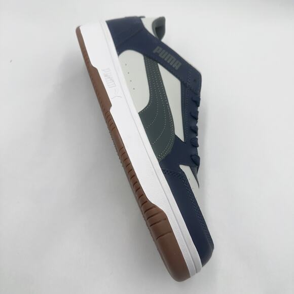 Mens Size 11.5 PUMA Sneakers Rebound Joy Lace Up Navy Blue White Grey